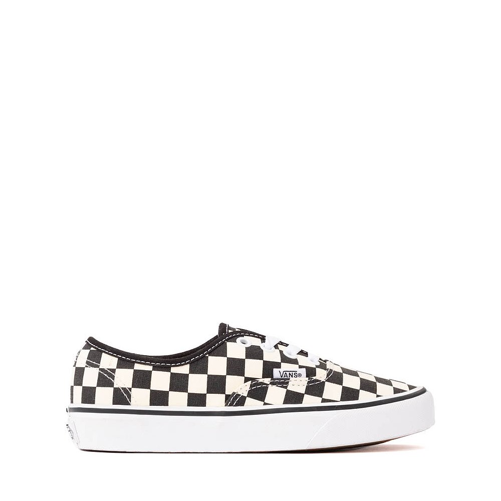 Vans Authentic Checkerboard Skate Shoe - Big Kid - Black / True White