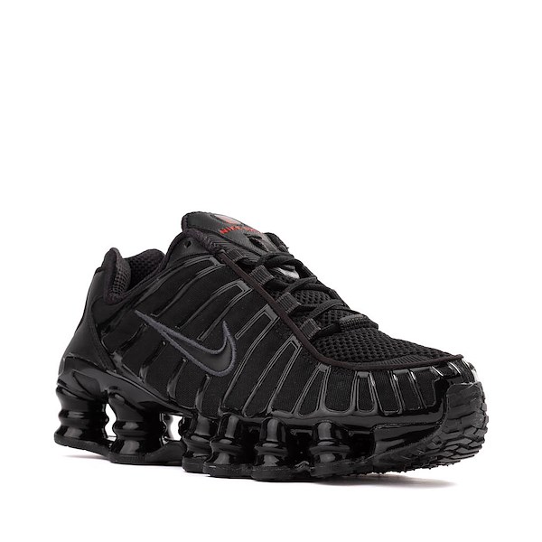 alternate view Womens Nike Shox TL Athletic Shoe - Black / Metallic Hematite / Max Orange / BlackALT5