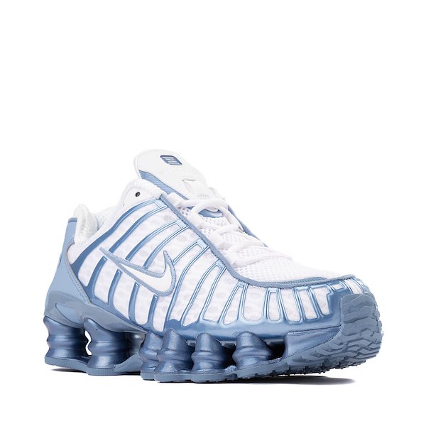 alternate view Womens Nike Shox TL Athletic Shoe - White / Work BlueALT5