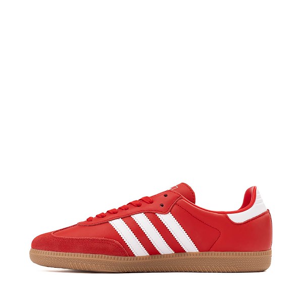 alternate view Womens adidas Samba OG Athletic Shoe - Better Scarlet / Cloud White / Gold MetallicALT1