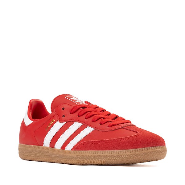 alternate view Womens adidas Samba OG Athletic Shoe - Better Scarlet / Cloud White / Gold MetallicALT5