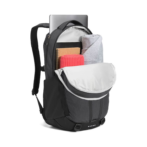 alternate view The North Face Surge Backpack - Asphalt Grey Light Heather / TNF BlackALT1