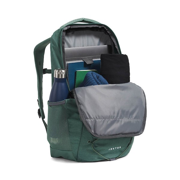 alternate view Womens The North Face Jester Backpack - Duck Green / Dark HeatherALT1