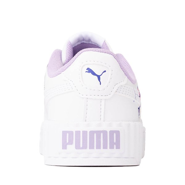 alternate view PUMA Carina 3.0 Butterfly Athletic Shoe - Little Kid / Big Kid - White / VioletALT4