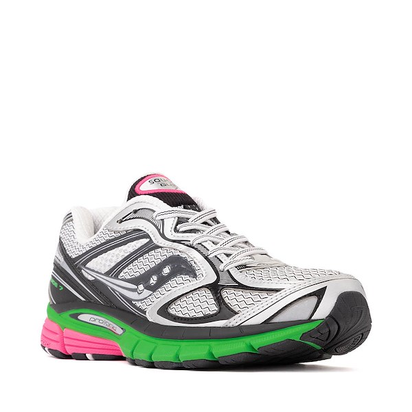 alternate view Womens Saucony ProGrid Guide 7 Athletic Shoe - Grey / Green / PinkALT5