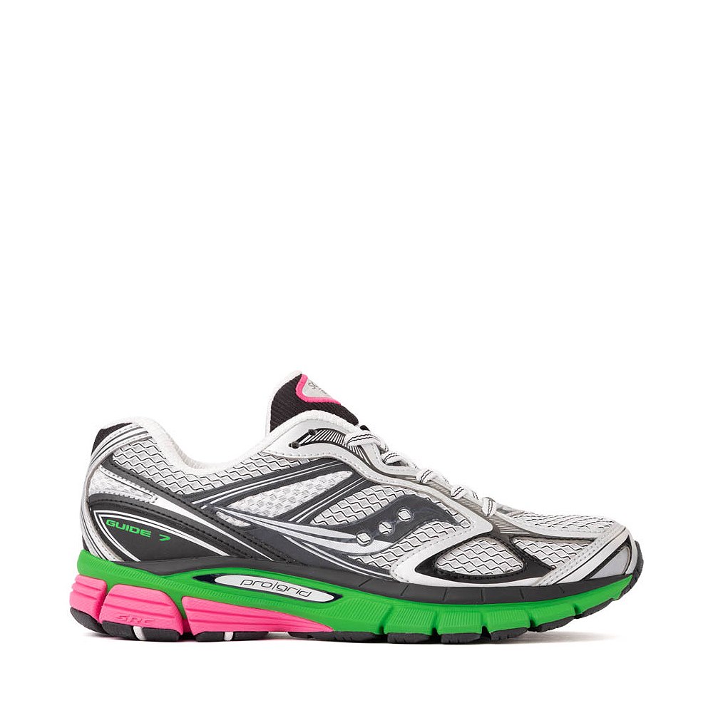 Womens Saucony ProGrid Guide 7 Athletic Shoe - Grey / Green / Pink