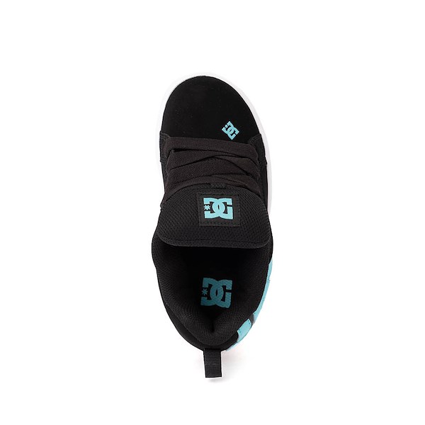 alternate view DC Court Graffik Skate Shoe - Little Kid / Big Kid - Black / TealALT2