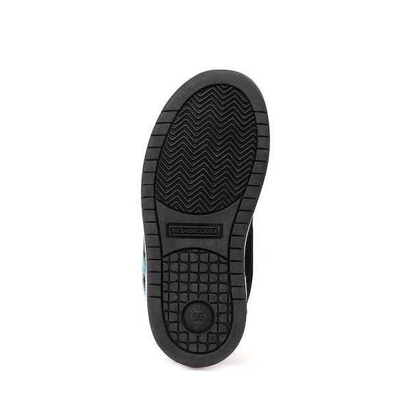 alternate view DC Court Graffik Skate Shoe - Little Kid / Big Kid - Black / TealALT3