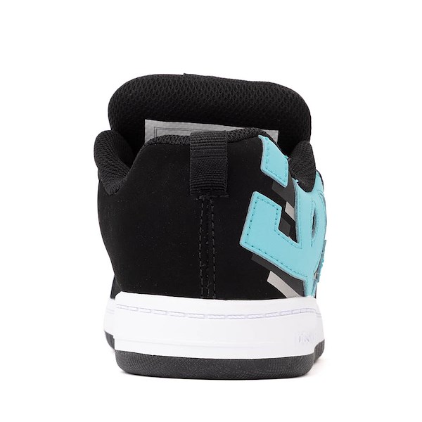 alternate view DC Court Graffik Skate Shoe - Little Kid / Big Kid - Black / TealALT4