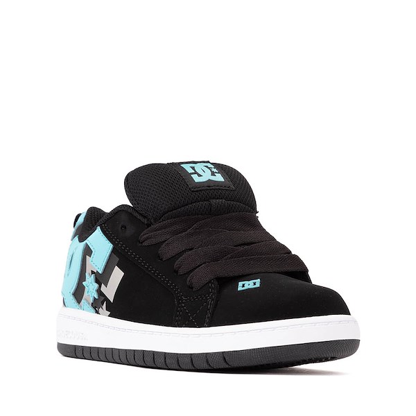 alternate view DC Court Graffik Skate Shoe - Little Kid / Big Kid - Black / TealALT5