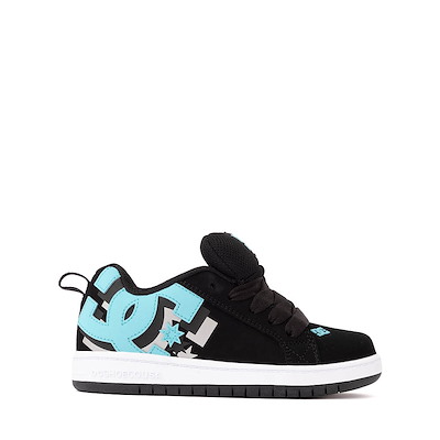 Main view of DC Court Graffik Skate Shoe - Little Kid / Big Kid - Black / Teal