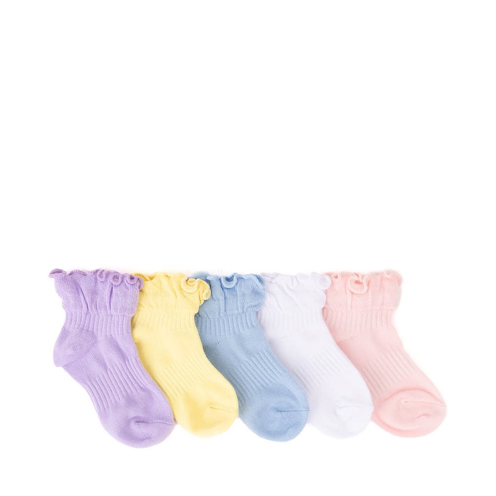 Ruffle Top Quarter Socks 5 Pack - Little Kid - Multicolor
