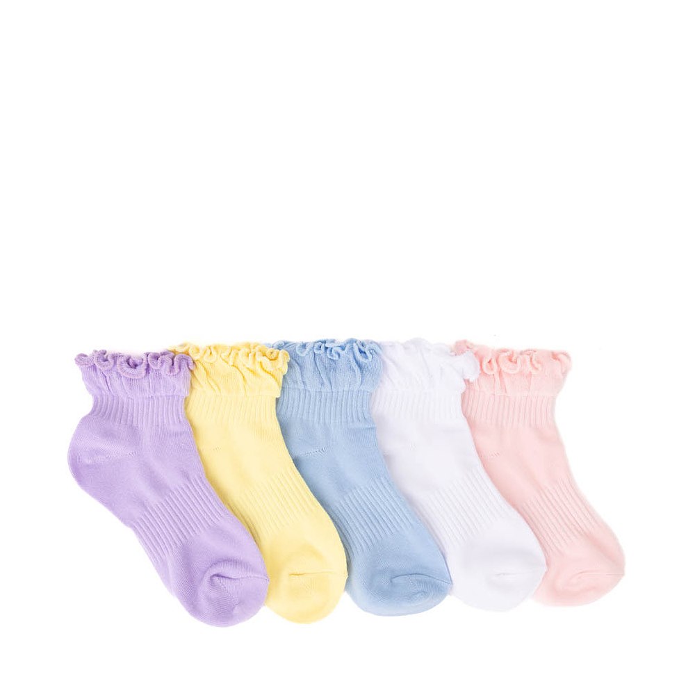 Ruffle Top Quarter Socks 5 Pack - Toddler - Multicolor