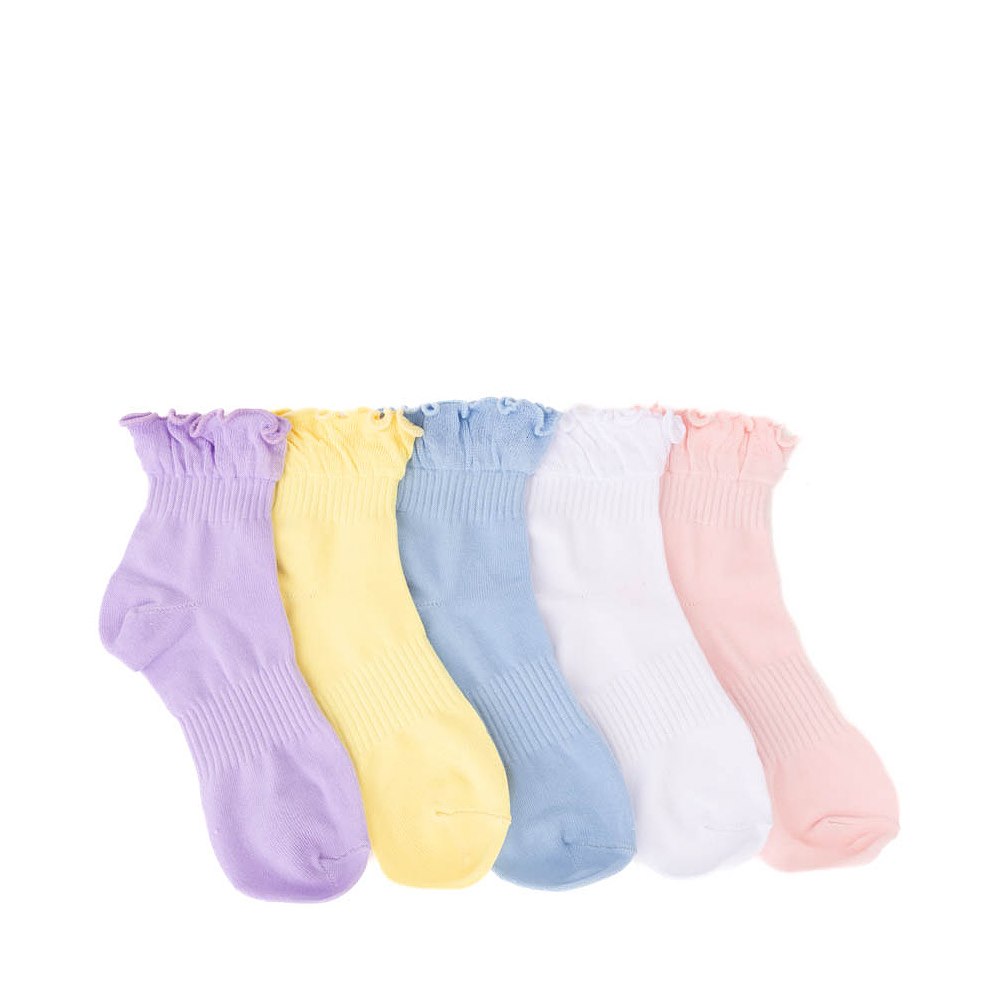 Ruffle Top Quarter Socks 5 Pack - Big Kid - Multicolor