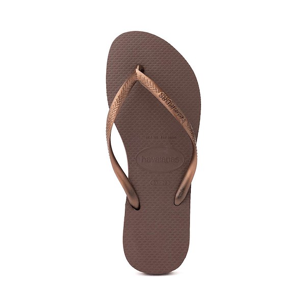 alternate view Womens Havaianas Slim Flip-Flop - Dark BrownALT2