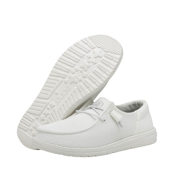 alternate view Womens HEYDUDE Wendy Funk Slip-On Casual Shoe - White MonochromeALT3