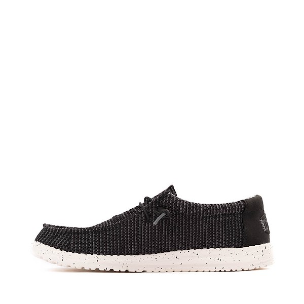 alternate view Mens HEYDUDE Wally Stretch Sox Slip-On Casual Shoe - Black / WhiteALT1