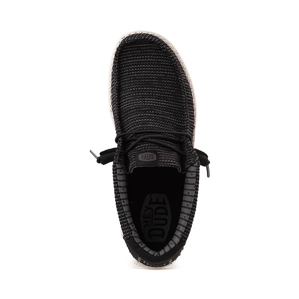 alternate view Mens HEYDUDE Wally Stretch Sox Slip-On Casual Shoe - Black / WhiteALT2