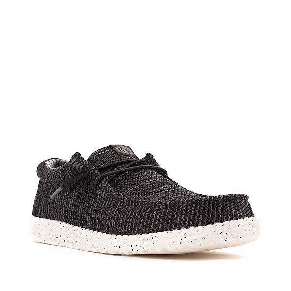 alternate view Mens HEYDUDE Wally Stretch Sox Slip-On Casual Shoe - Black / WhiteALT5