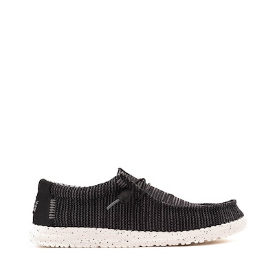 Main view of Mens HEYDUDE Wally Stretch Sox Slip-On Casual Shoe - Black / White