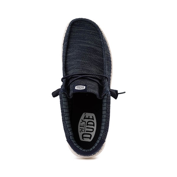 alternate view Mens HEYDUDE Wally Stretch Sox Slip-On Casual Shoe - NavyALT2