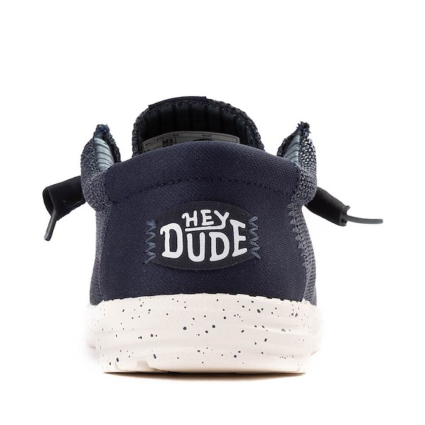 alternate view Mens HEYDUDE Wally Stretch Sox Slip-On Casual Shoe - NavyALT4