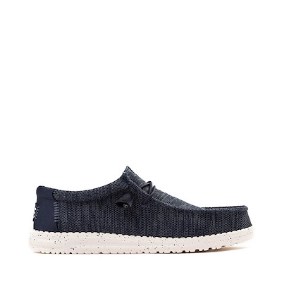 Main view of Mens HEYDUDE Wally Stretch Sox Slip-On Casual Shoe - Navy