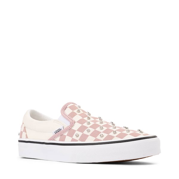 alternate view Vans Classic Slip-On Rhinestone Checkerboard Skate Shoe - Misty MauveALT5