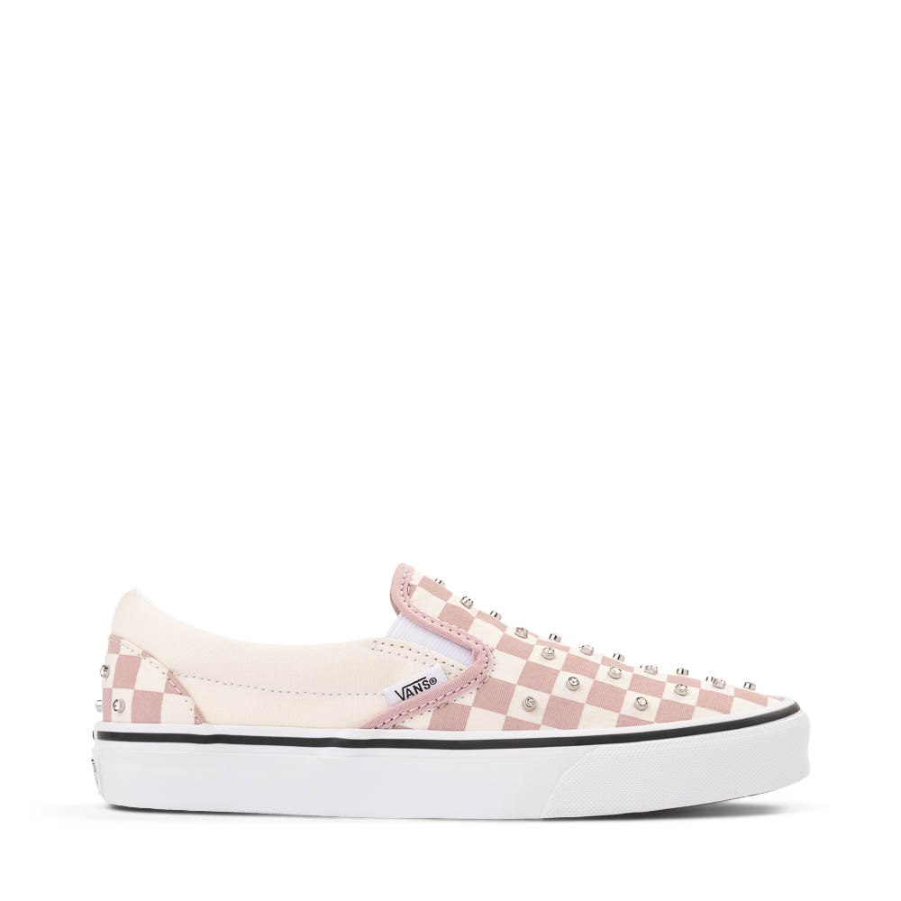 Vans Classic Slip-On Rhinestone Checkerboard Skate Shoe - Misty Mauve