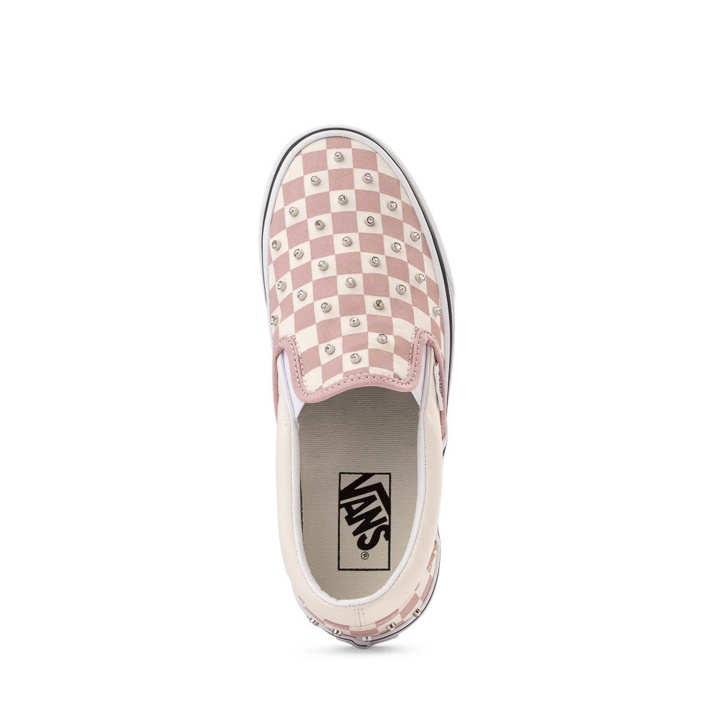 Vans Classic Slip-On Rhinestone Checkerboard Skate Shoe - Misty Mauve ...