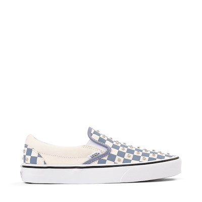 Main view of Vans Classic Slip-On Rhinestone Checkerboard Skate Shoe - Glacial Slate