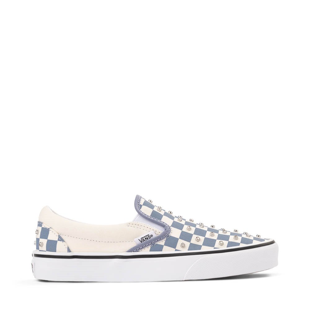 Vans Classic Slip-On Rhinestone Checkerboard Skate Shoe - Glacial Slate