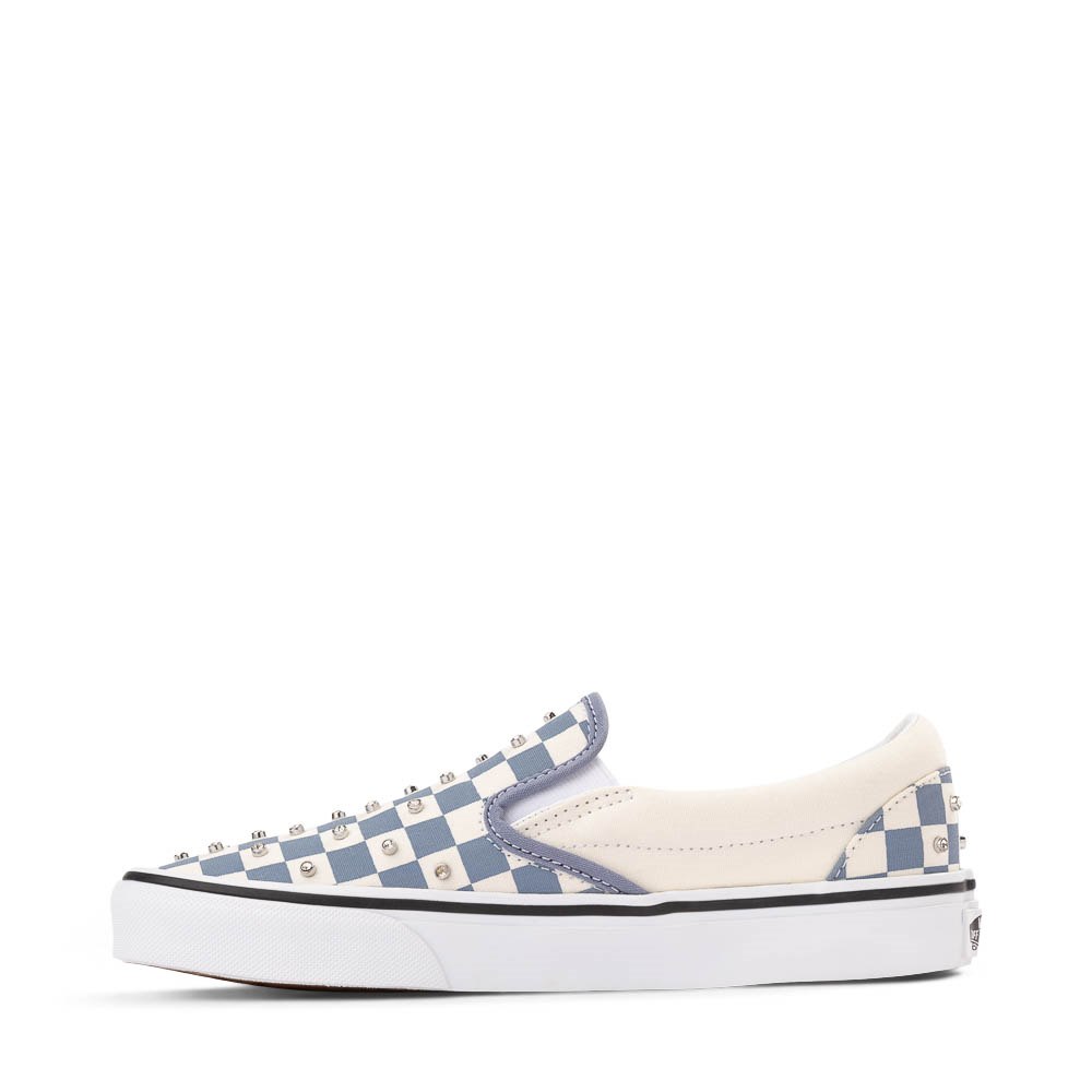 Vans Classic Slip-On Rhinestone Checkerboard Skate Shoe - Glacial Slate ...