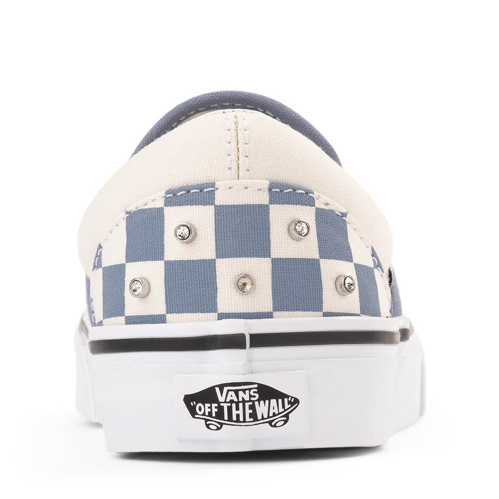 Vans Classic Slip-On Rhinestone Checkerboard Skate Shoe - Glacial Slate ...