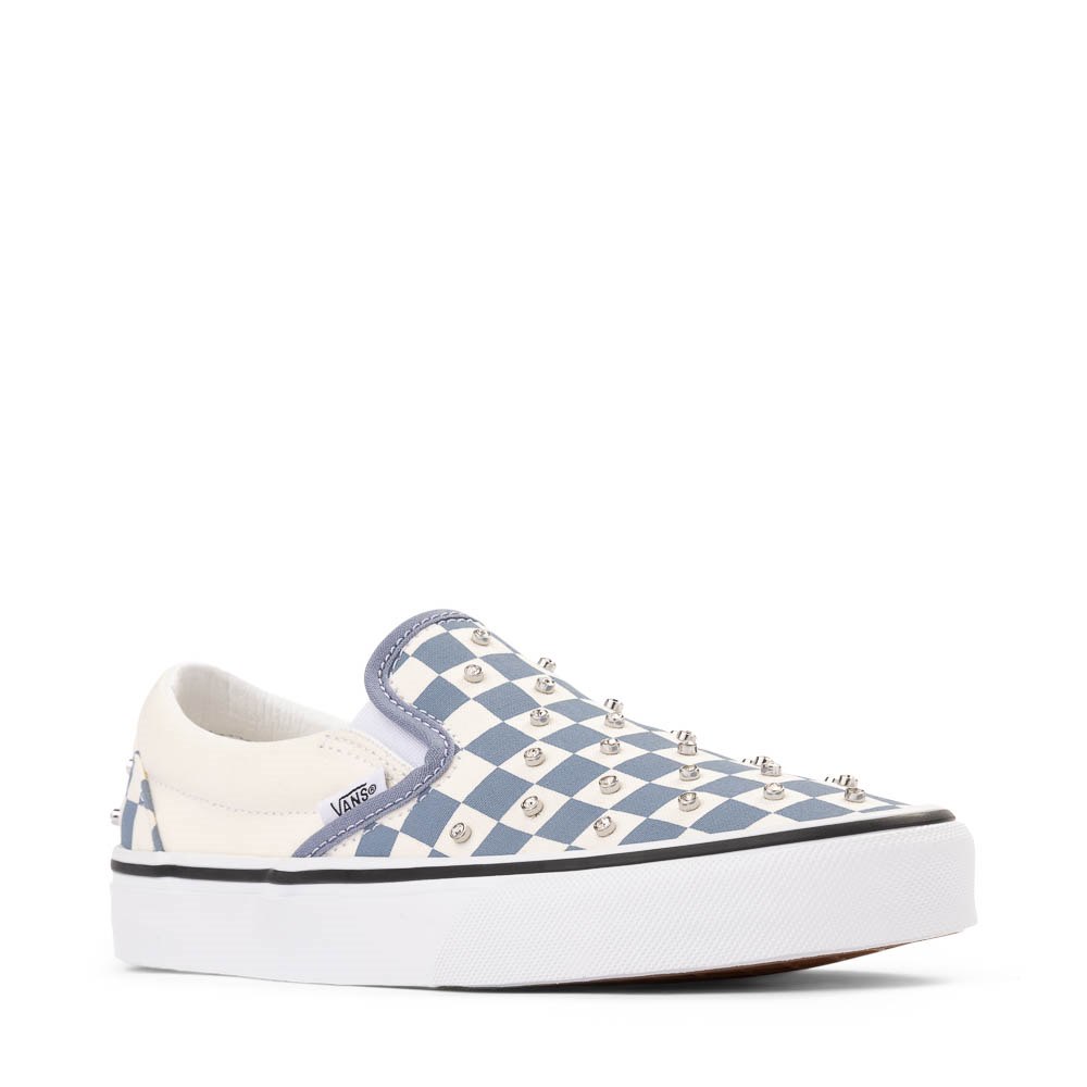 Vans Classic Slip-On Rhinestone Checkerboard Skate Shoe - Glacial Slate ...