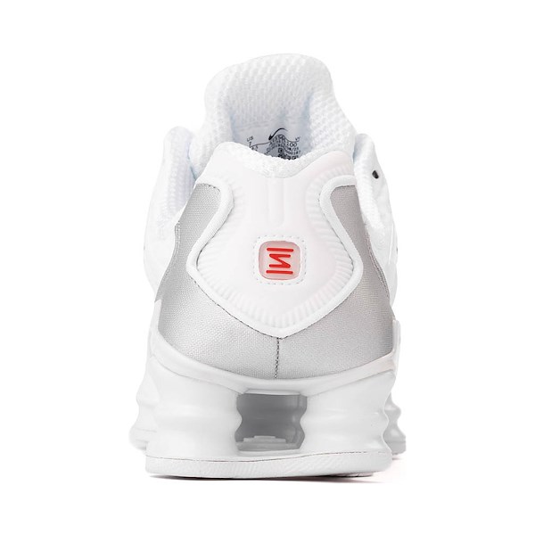 alternate view Womens Nike Shox TL Athletic Shoe - White / Metallic Silver / Max Orange / WhiteALT4
