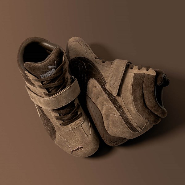 Womens PUMA Speedcat Wedge Athletic Shoe - Totally Taupe / Chocolate