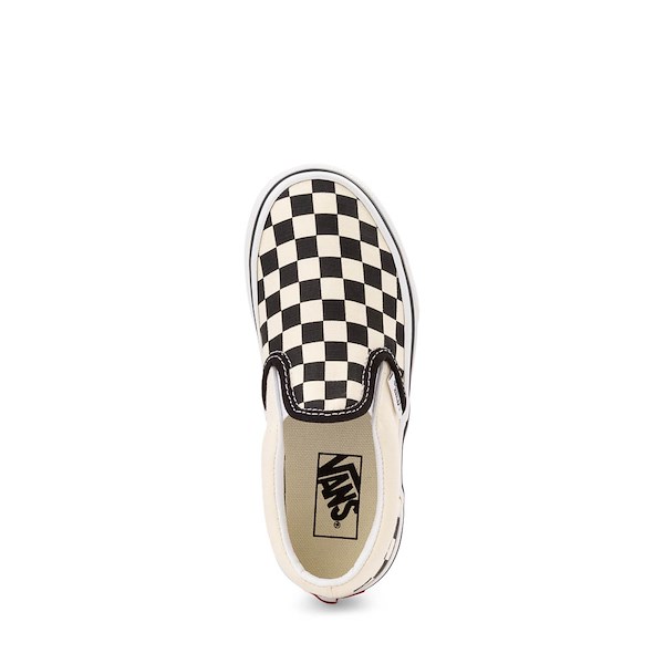alternate view Vans Classic Slip-On Checkerboard Skate Shoe - Little Kid - Black / WhiteALT2