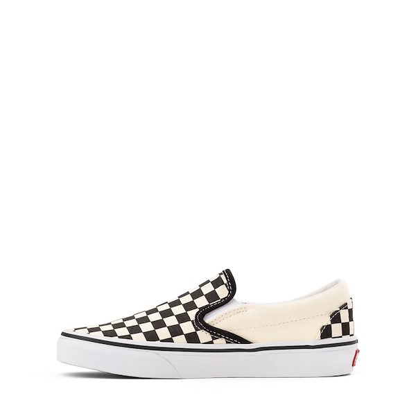 alternate view Vans Classic Slip-On Checkerboard Skate Shoe - Big Kid - Black / WhiteALT1