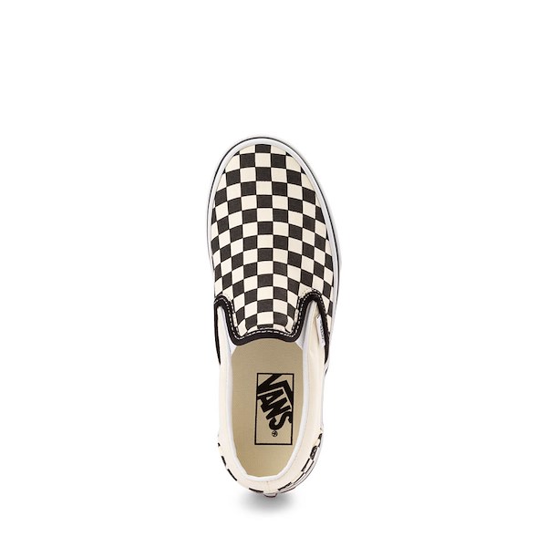 alternate view Vans Classic Slip-On Checkerboard Skate Shoe - Big Kid - Black / WhiteALT2