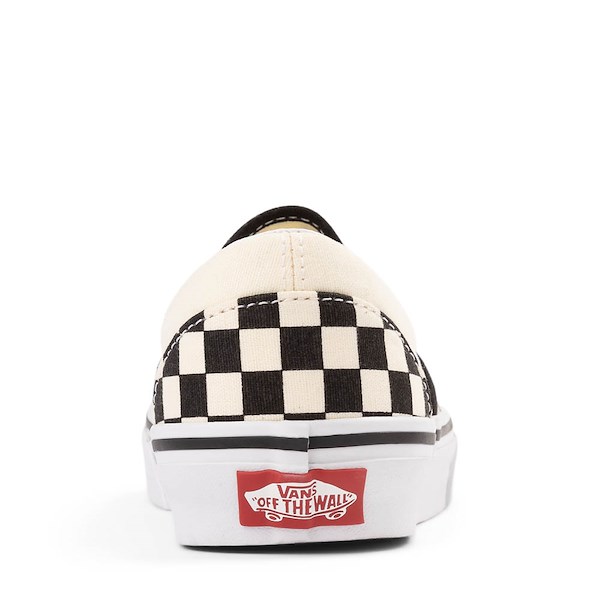 alternate view Vans Classic Slip-On Checkerboard Skate Shoe - Big Kid - Black / WhiteALT4