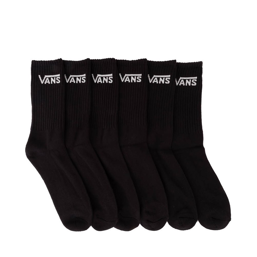 Mens Vans Classic Crew Socks 6 Pack - Black