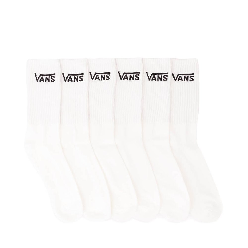 Mens Vans Classic Crew Socks 6 Pack - White