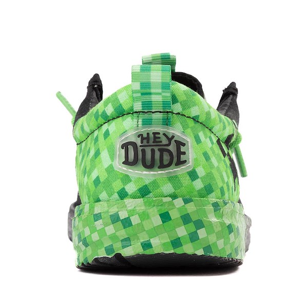 alternate view HEYDUDE x Minecraft Wally Funk Creeper Casual Shoe - Little Kid / Big Kid - BlackALT4