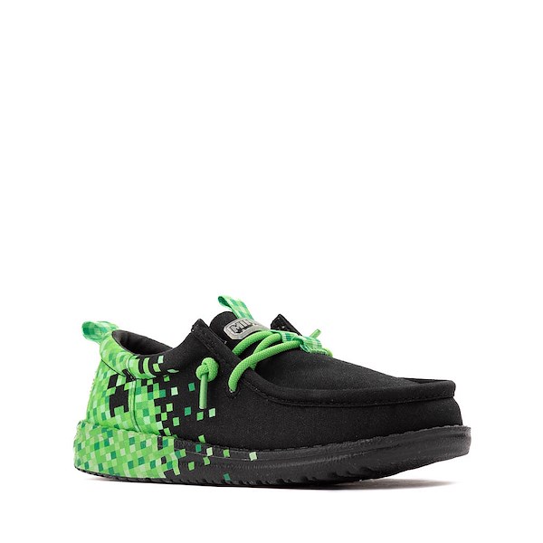 alternate view HEYDUDE x Minecraft Wally Funk Creeper Casual Shoe - Little Kid / Big Kid - BlackALT5