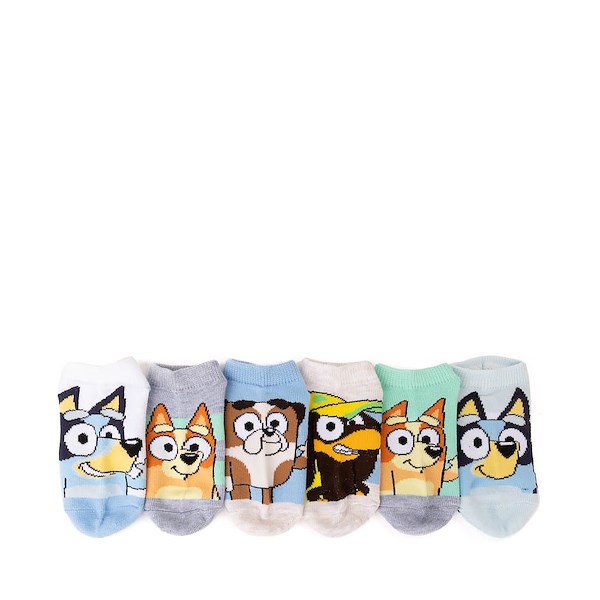 alternate view Bluey and Friends Quarter Socks 6 Pack - Toddler - MulticolorALT1