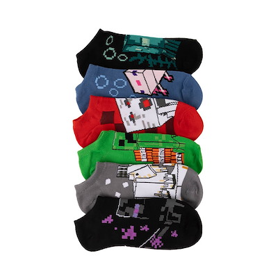 Main view of Minecraft Low Cut Socks 6 Pack - Big Kid - Multicolor