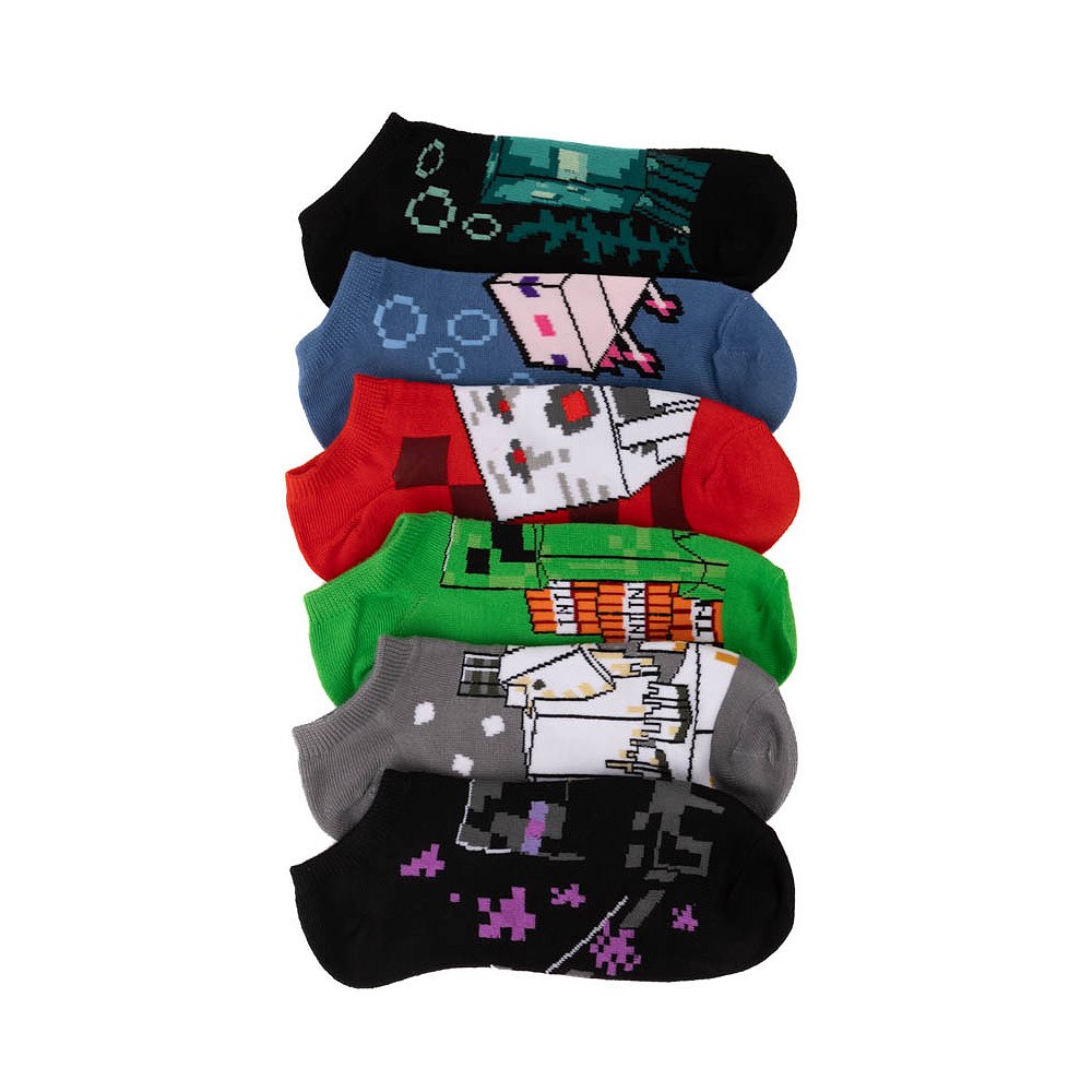 Minecraft Low Cut Socks 6 Pack - Big Kid - Multicolor