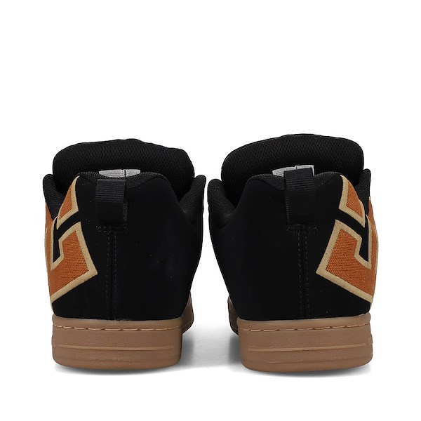 alternate view Mens DC Court Graffik Skate Shoe - Black / WheatALT4