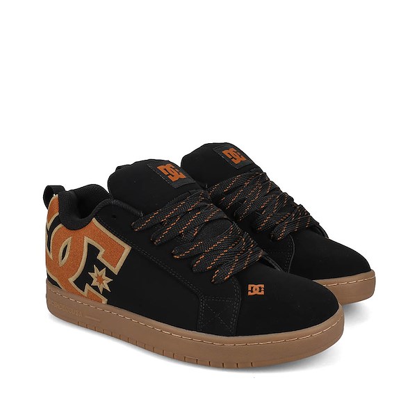 alternate view Mens DC Court Graffik Skate Shoe - Black / WheatALT5